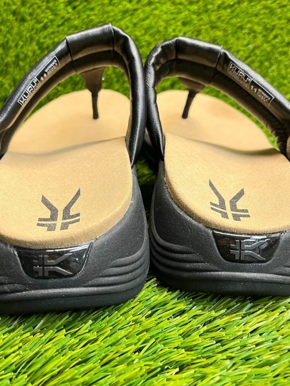 KURU Coda Suvi Black Thong Sandal with Cushioned Footbed